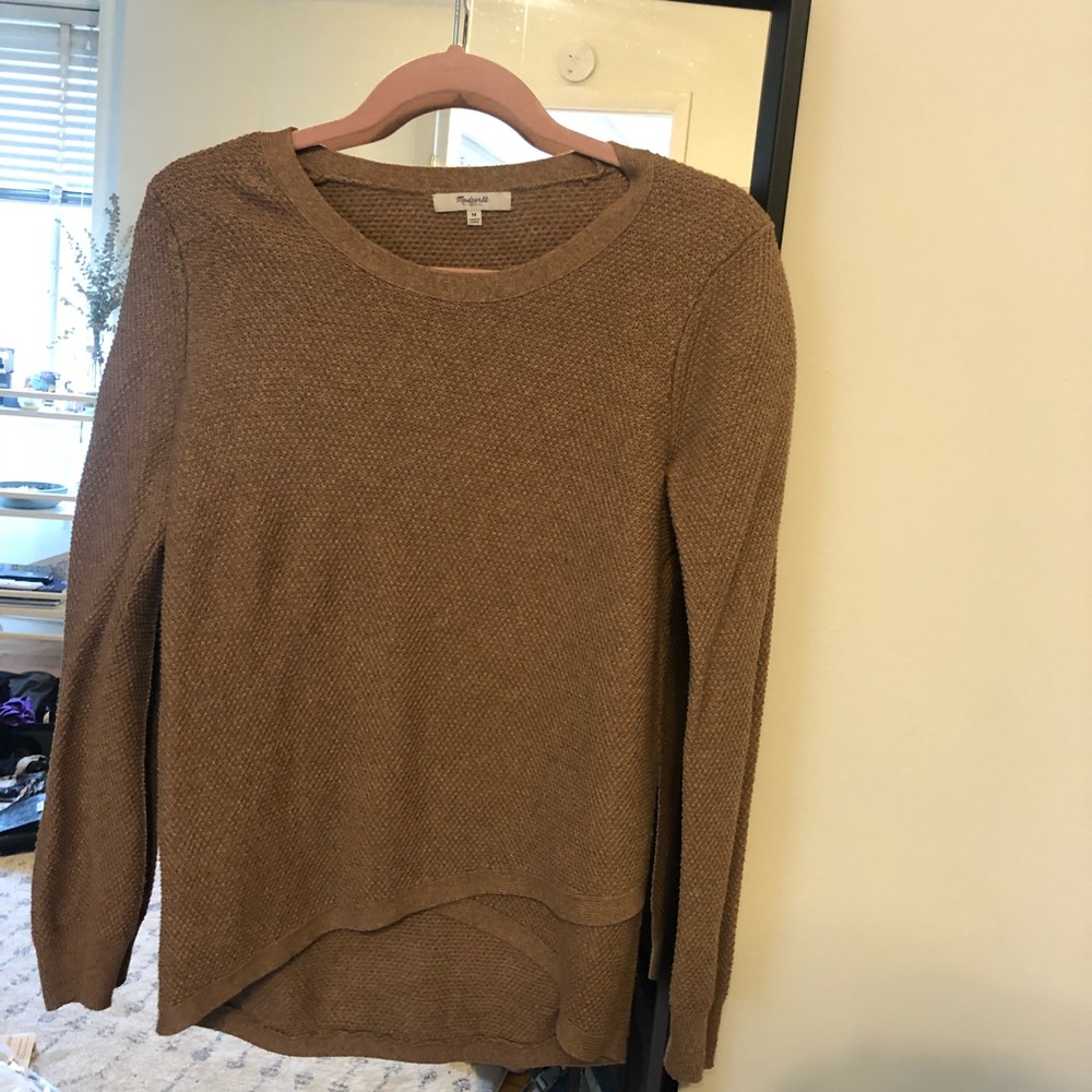 💕🍂 Madewell Camel Crossover Pullover Sweater